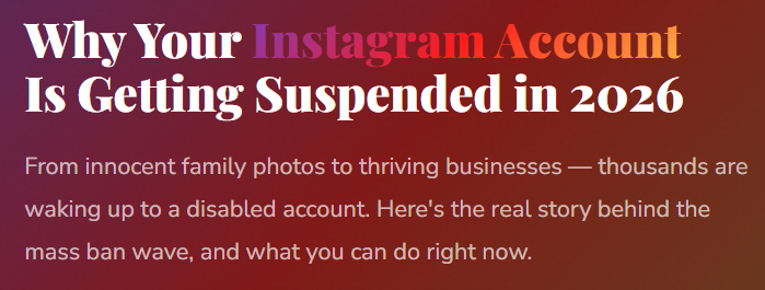 why your instagram account is getting suspended in 2026
