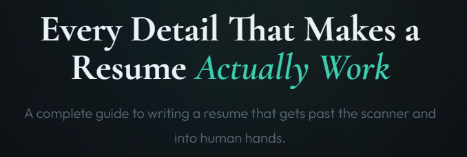 How to build a perfect resume